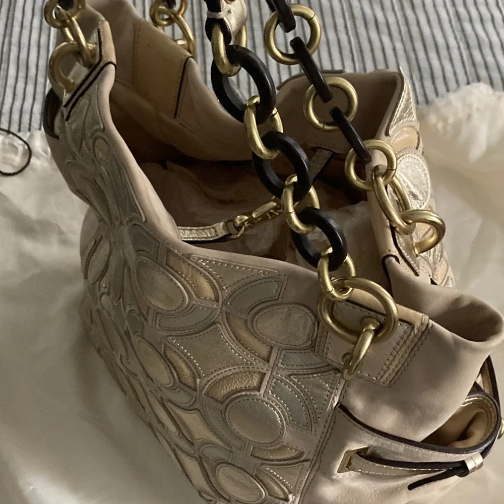 Coach Peyton Leather Mosiac Shoulder Bag - Picture 8 of 12